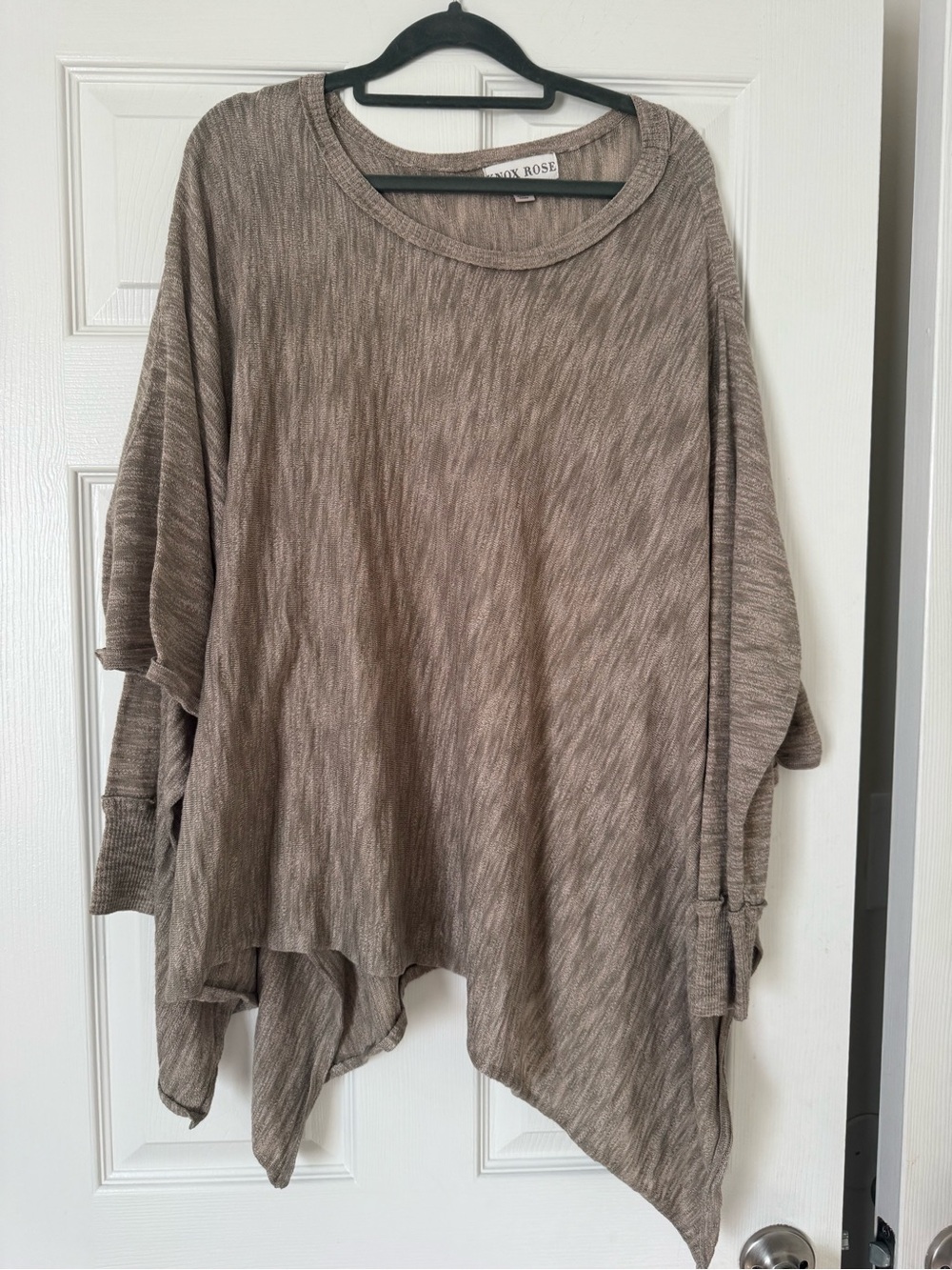 Knox Rose Heathered Taupe Oversized Tunic Sz L/XL